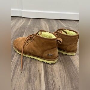 UGG Tan Suede Lace-Up Boots